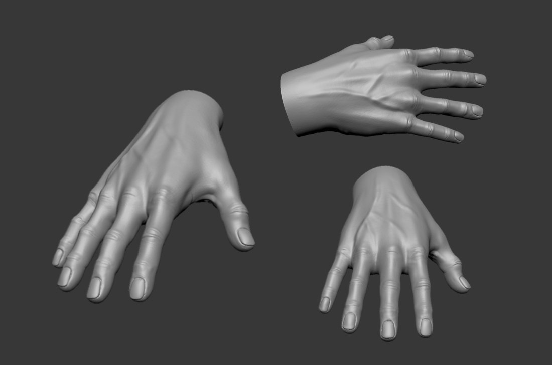 poseable hand 3d model online