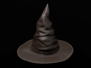 3D leather witch hat