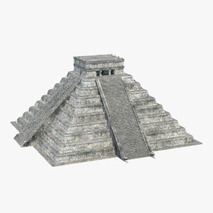 3D ancient mayan pyramid model