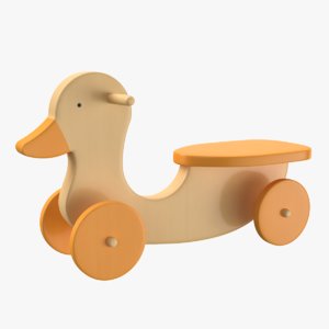 3D wooden bike duck