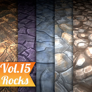 Texture Set Vol.15 Hand Painted Rock (Stylized Texture Rocks)