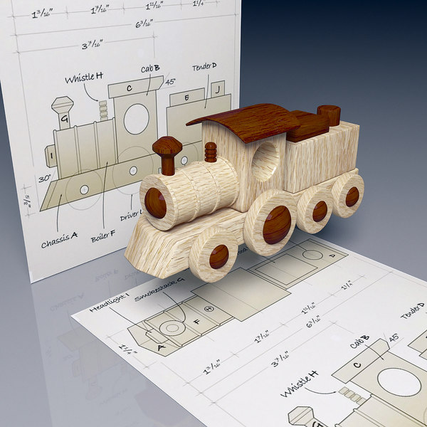 Паровозик из дерева чертеж