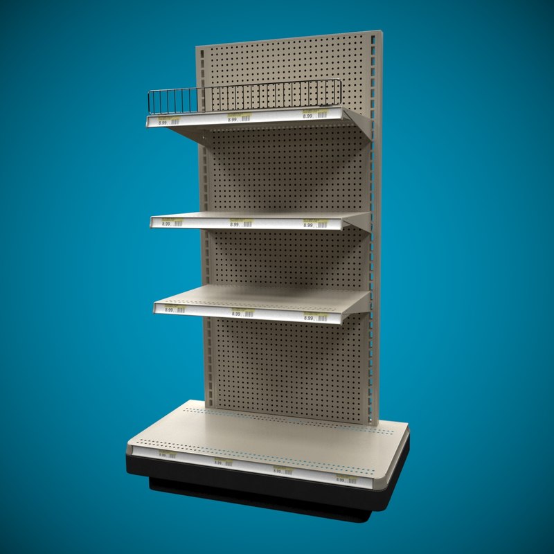 3D end cap shelves shelf model TurboSquid 1419397