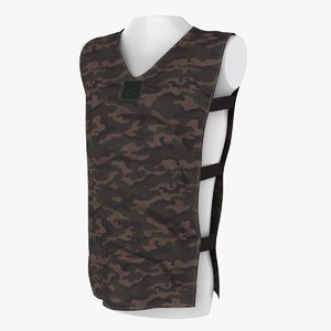 3D military short shirt model