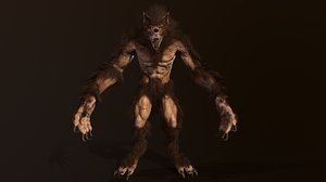 3D character werewolf model