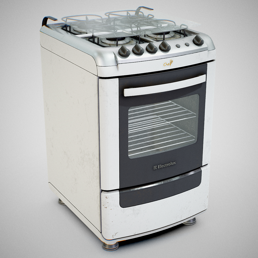 3d Electrolux 52sm Gas Stove Turbosquid 1419465