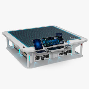 sci-fi hologram table control panel 3D