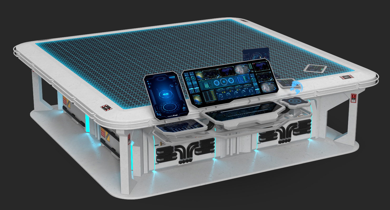 3d Sci Fi Control Panel