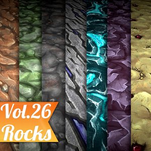 Texture Set Vol.26 Hand Painted Rocks (Stylized Ground)