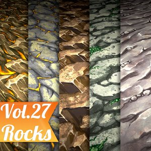 Texture Set Vol.27 Hand Painted Cliffs (Stylized Texture Cliffs)