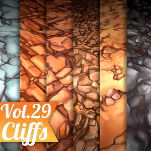 Texture Set Vol.29 Hand Painted Cliffs (Stylized Texture Cliffs )