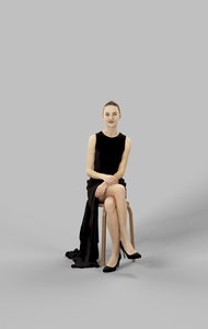 3D barbara sitting woman model