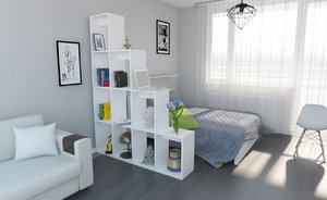 partition room bed 3D