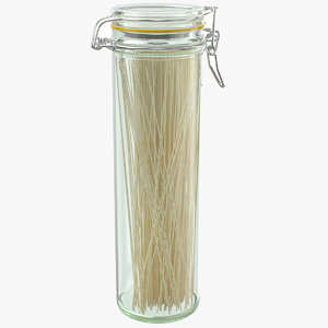 3D model spaghetti jar glass pasta