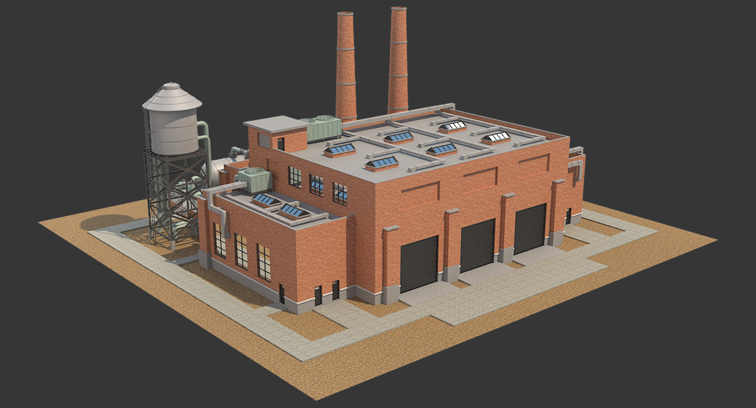 3D model factory building TurboSquid 1211883