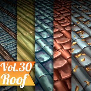 Texture Set Vol.30 Hand Painted Roof (Stylized Texture Roof )