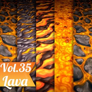 Texture Set Vol.35 Hand Painted Lava (Stylized Texture Lava )