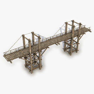 wood wooden bridge 3D model