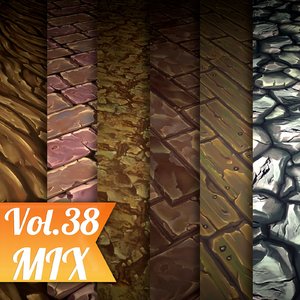 Texture Set Vol.38 Hand Painted Mix  (Stylized Texture Mix )