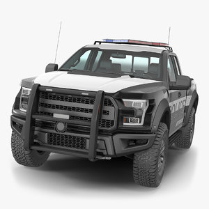 police pickup truck generic 3D model