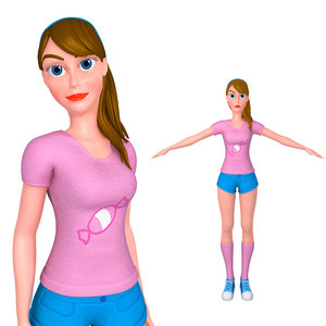 3D girl cartoon model
