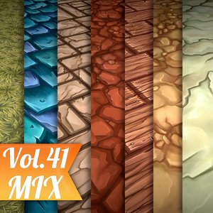 Texture Set Vol.41 Hand Painted Mix  (Stylized Texture Mix )
