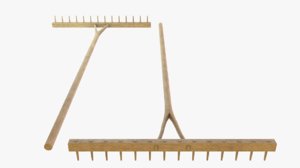 wooden rake 3D model