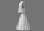 3D cartoon bride rigged character