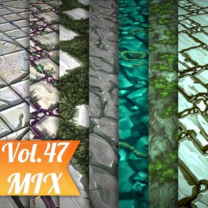 Texture Set Vol.47 Hand Painted Mix (Stylized Texture Mix )