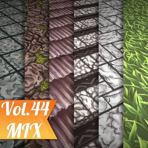 Texture Set Vol.44 Hand Painted Mix (Stylized Texture Mix )
