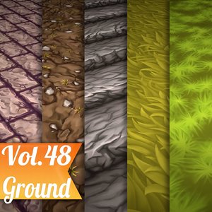 Texture Set Vol.48 Hand Painted Ground (Stylized Texture Ground)
