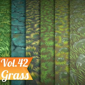 Texture Set Vol.42 Hand Painted Grass (Stylized Texture Grass )