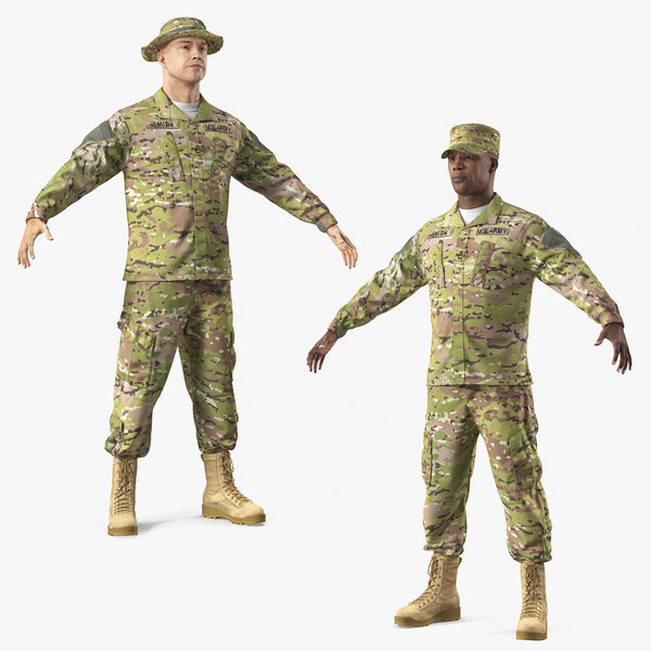 3D model army soldiers
