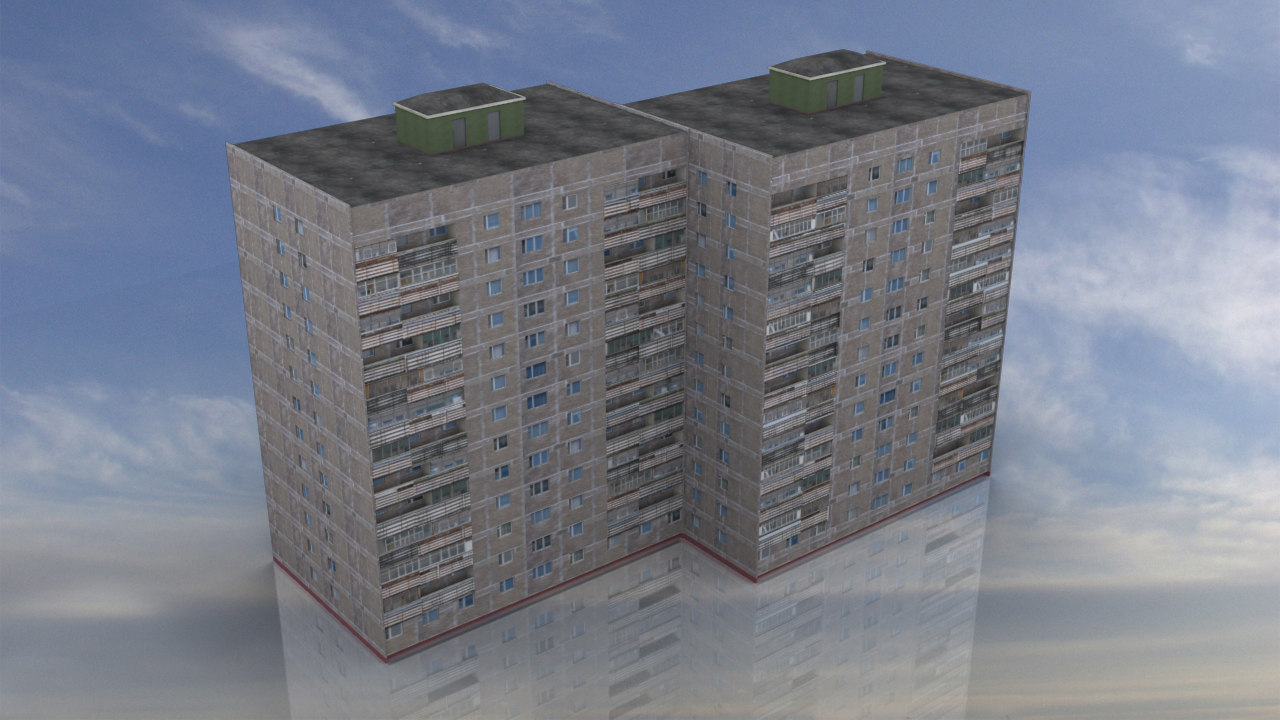 Russian apartment 14 storey 3D - TurboSquid 1420559