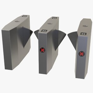 optical barriers access turnstiles 3D model