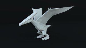 3D pterodactyl rigged model