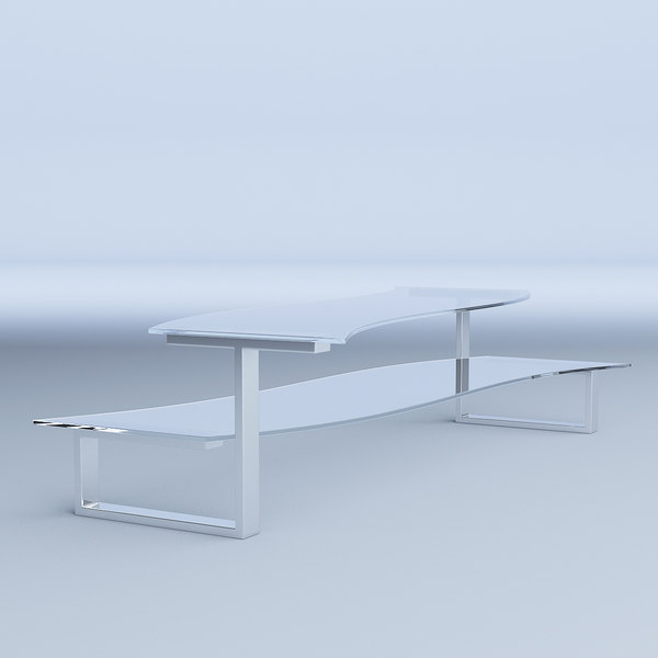 3D modern glass coffee table model