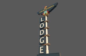 3D hotel sign lodge