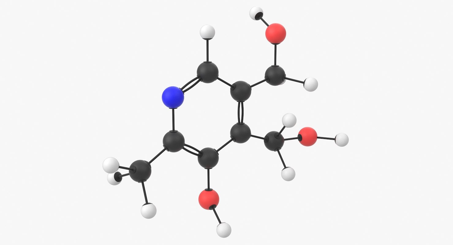 Vitamin B6 Pyridoxin Molekül 3D-Modell - TurboSquid 1421001