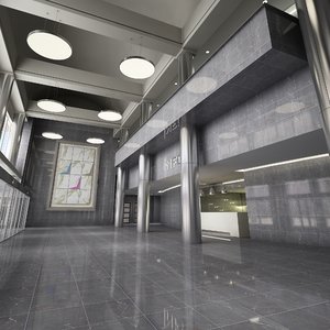 3D model hotel lobby
