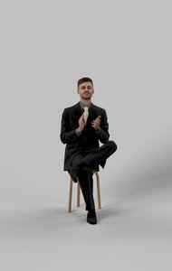 3D peter sitting clapping model