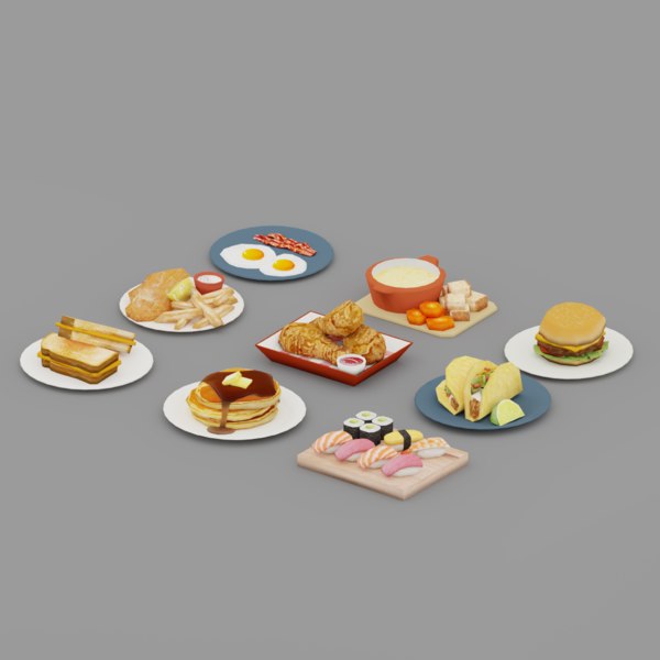3D model food burger pancake