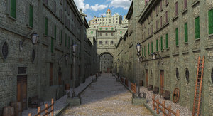 street medieval fantasy 3D