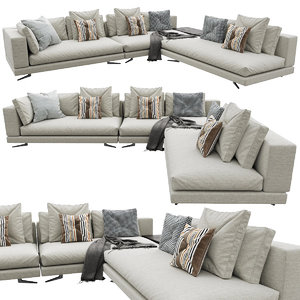 3D model white sofa