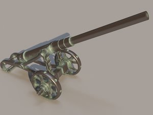 3D model cannon gun