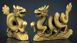 chinese dragon statue 2 model