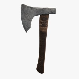 realistic viking axe model