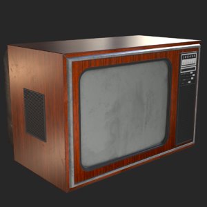 retro television 1970s tv 3D