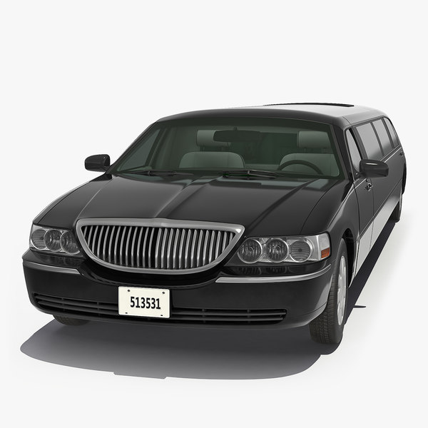 stretch black limousine generic 3D model