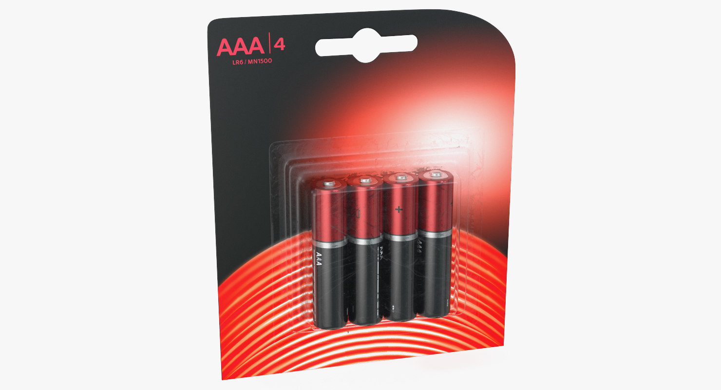 3D model aaa battery package TurboSquid 1422188